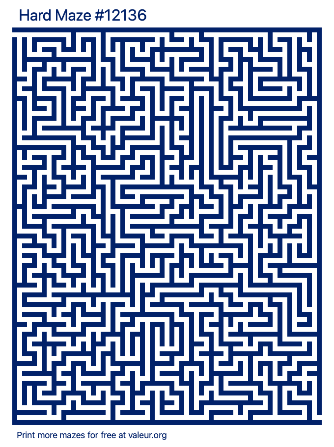 Free Printable Hard Maze number 12136