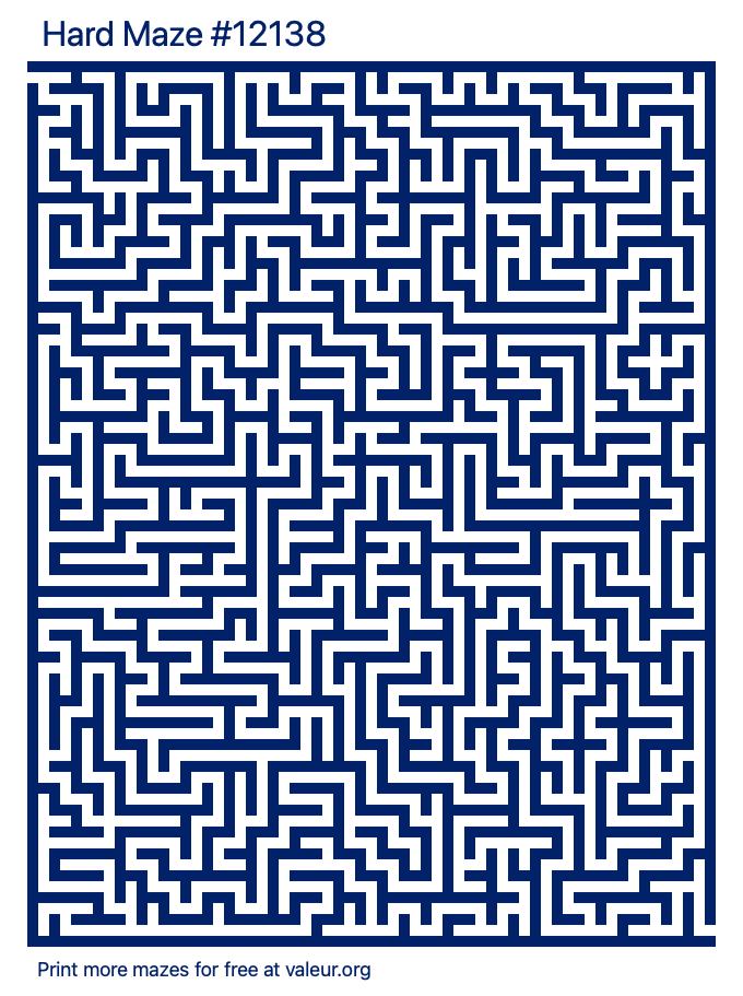 Free Printable Hard Maze number 12138