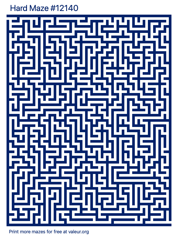 Free Printable Hard Maze number 12140