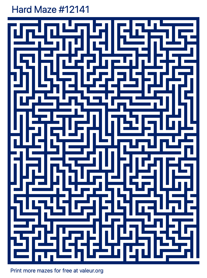 Free Printable Hard Maze number 12141