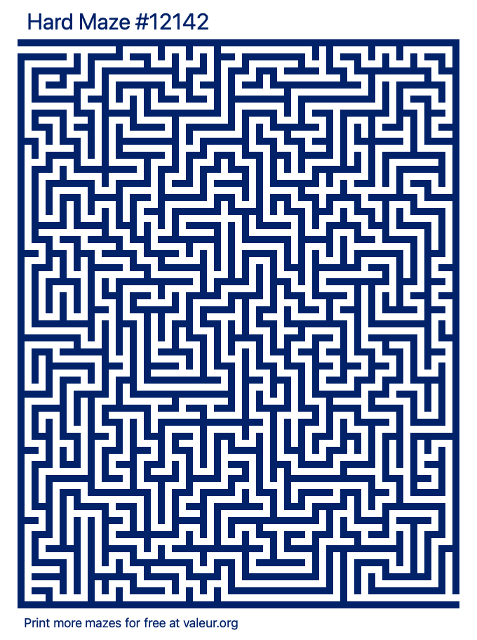 Free Printable Hard Maze number 12142