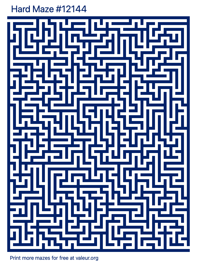 Free Printable Hard Maze number 12144