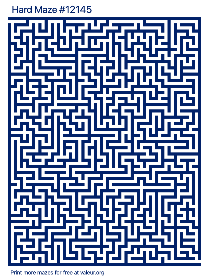 Free Printable Hard Maze number 12145