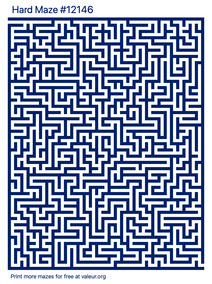 Free Printable Hard Maze number 12146