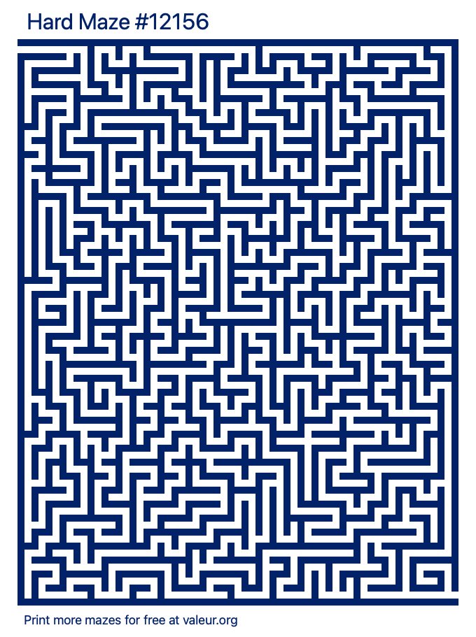 Free Printable Hard Maze number 12156