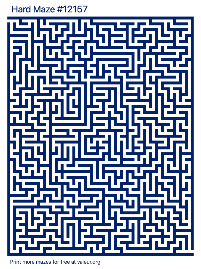Free Printable Hard Maze number 12157