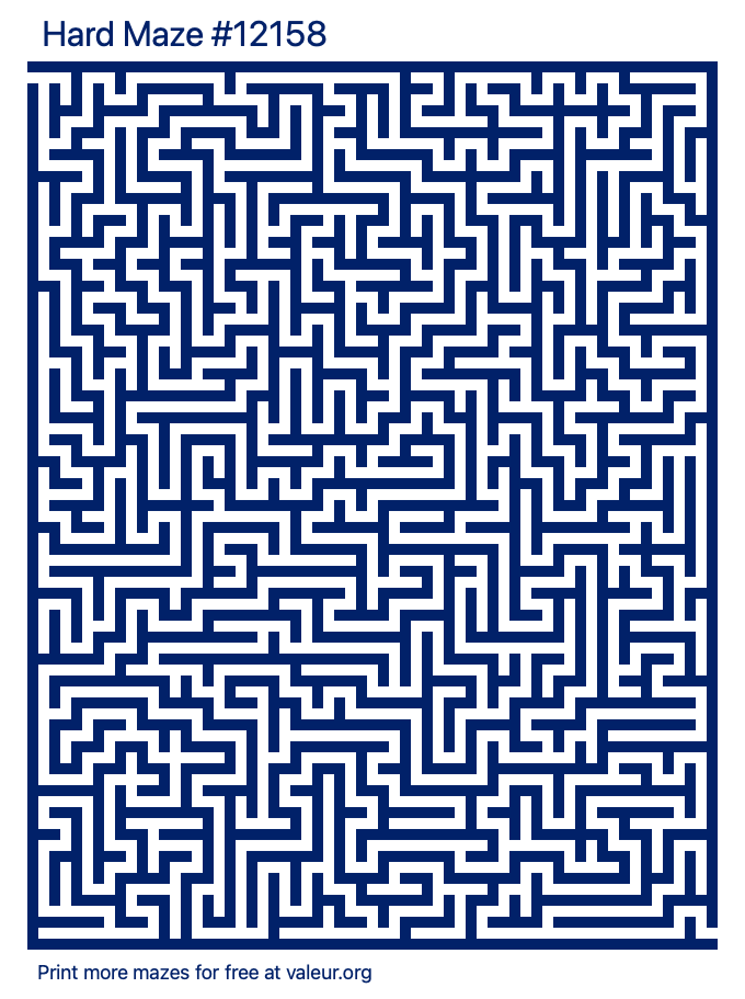 Free Printable Hard Maze number 12158