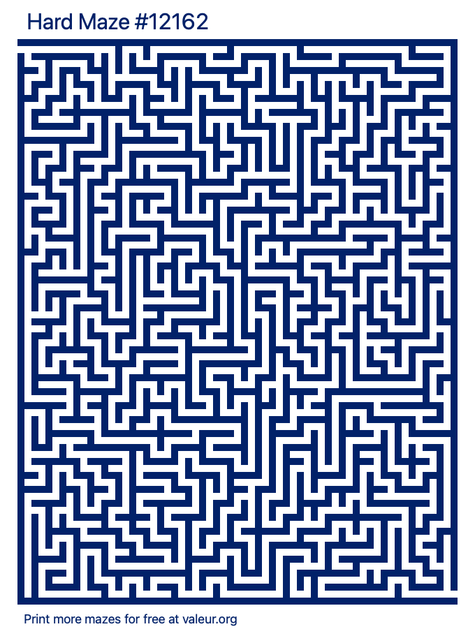 Free Printable Hard Maze number 12162
