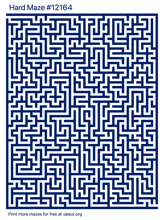 Free Printable Hard Maze number 12164