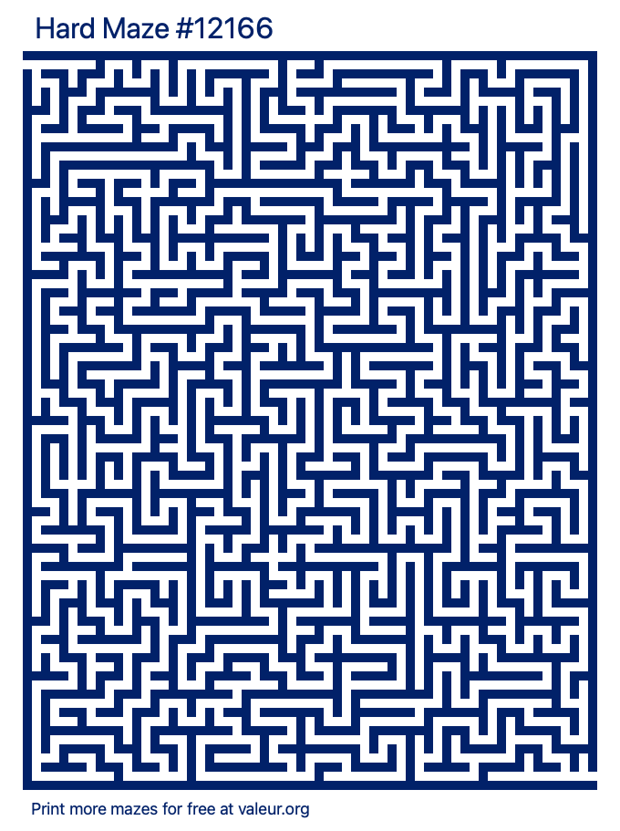 Free Printable Hard Maze number 12166
