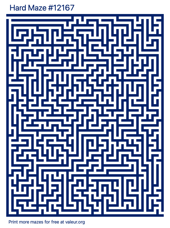 Free Printable Hard Maze number 12167