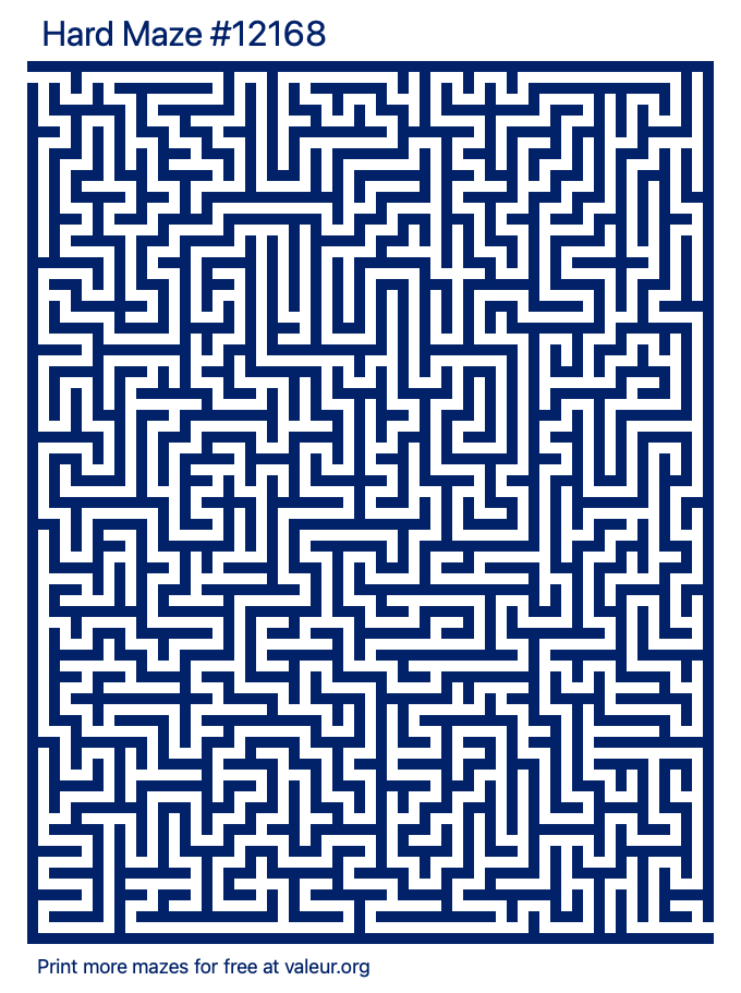 Free Printable Hard Maze number 12168
