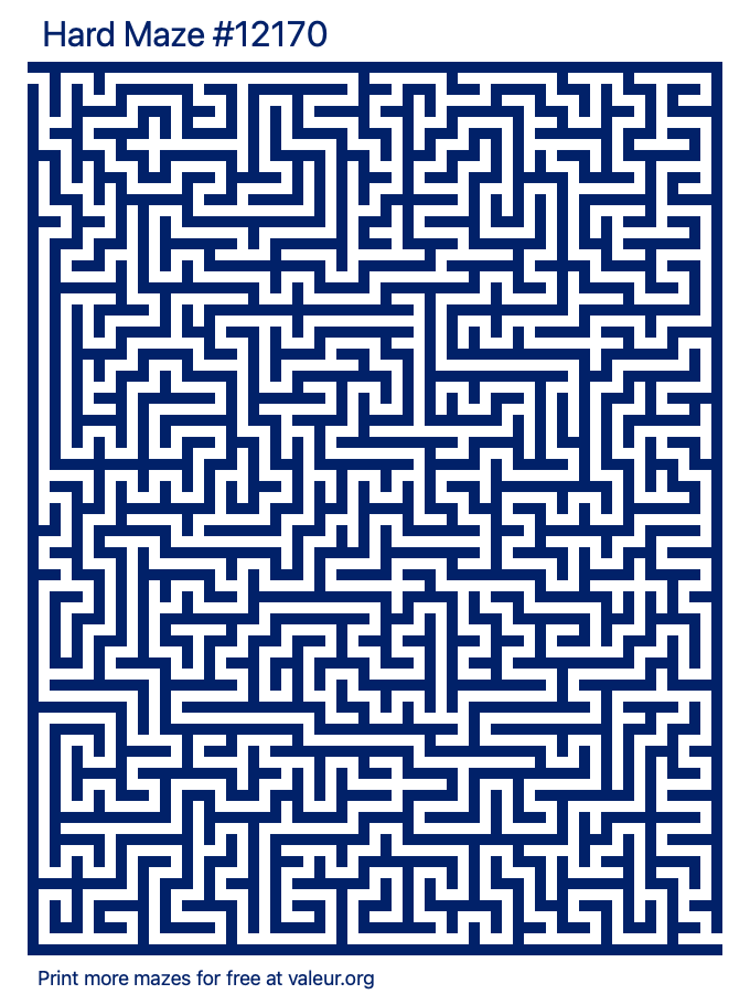 Free Printable Hard Maze number 12170