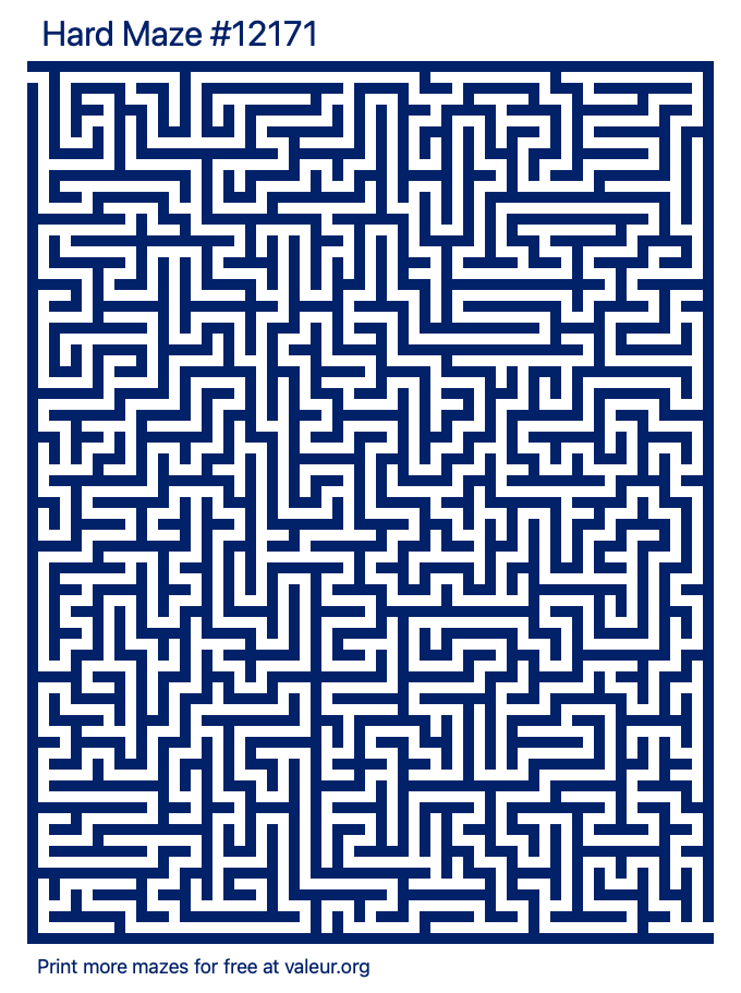 Free Printable Hard Maze number 12171