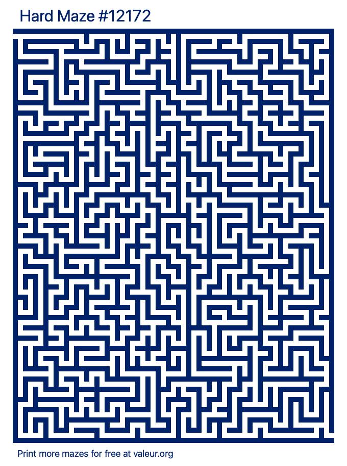 Free Printable Hard Maze number 12172