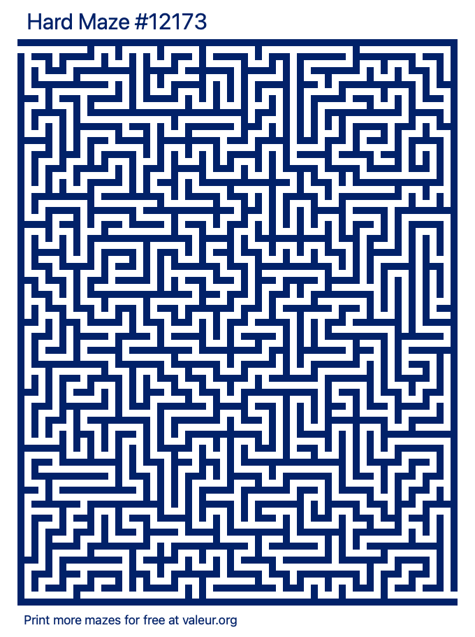 Free Printable Hard Maze number 12173