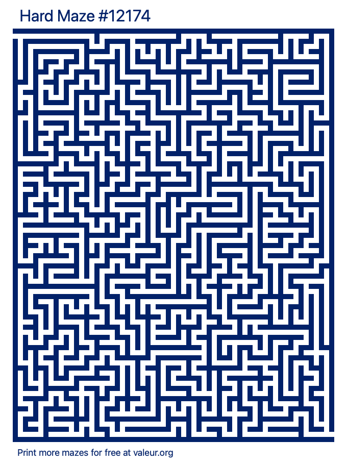 Free Printable Hard Maze number 12174