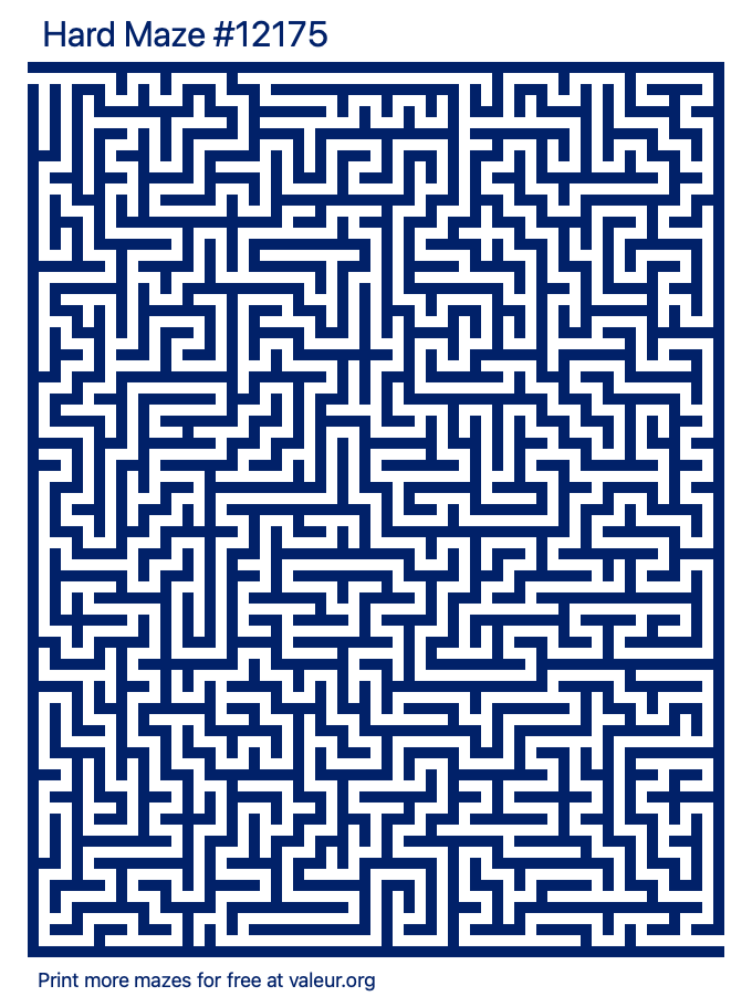Free Printable Hard Maze number 12175