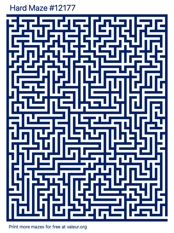 Free Printable Hard Maze number 12177