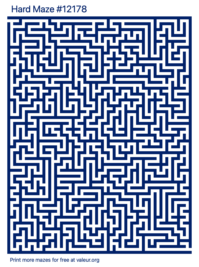 Free Printable Hard Maze number 12178