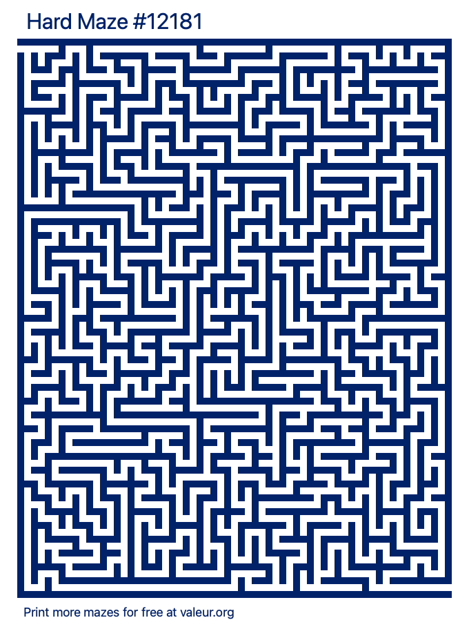 Free Printable Hard Maze number 12181