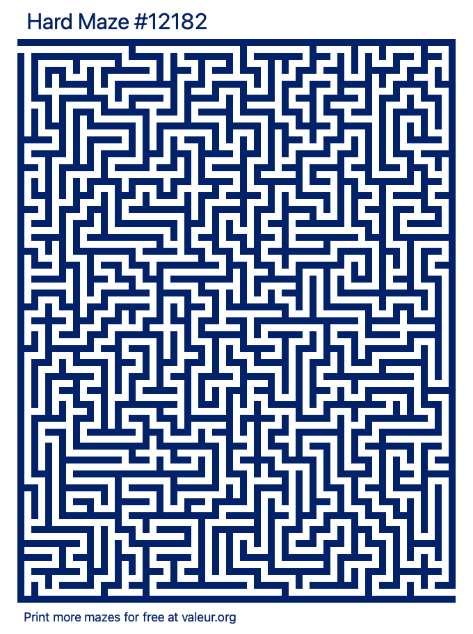 Free Printable Hard Maze number 12182