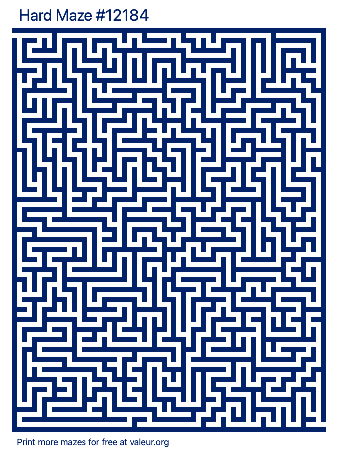 Free Printable Hard Maze number 12184