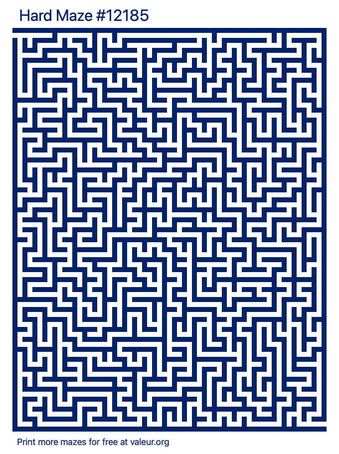 Free Printable Hard Maze number 12185