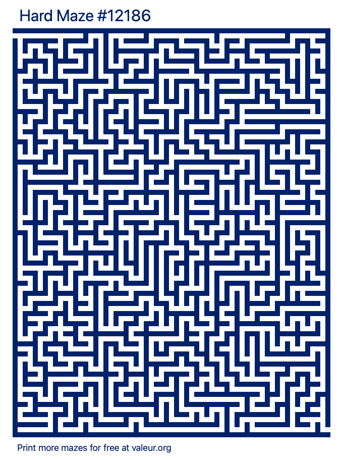 Free Printable Hard Maze number 12186