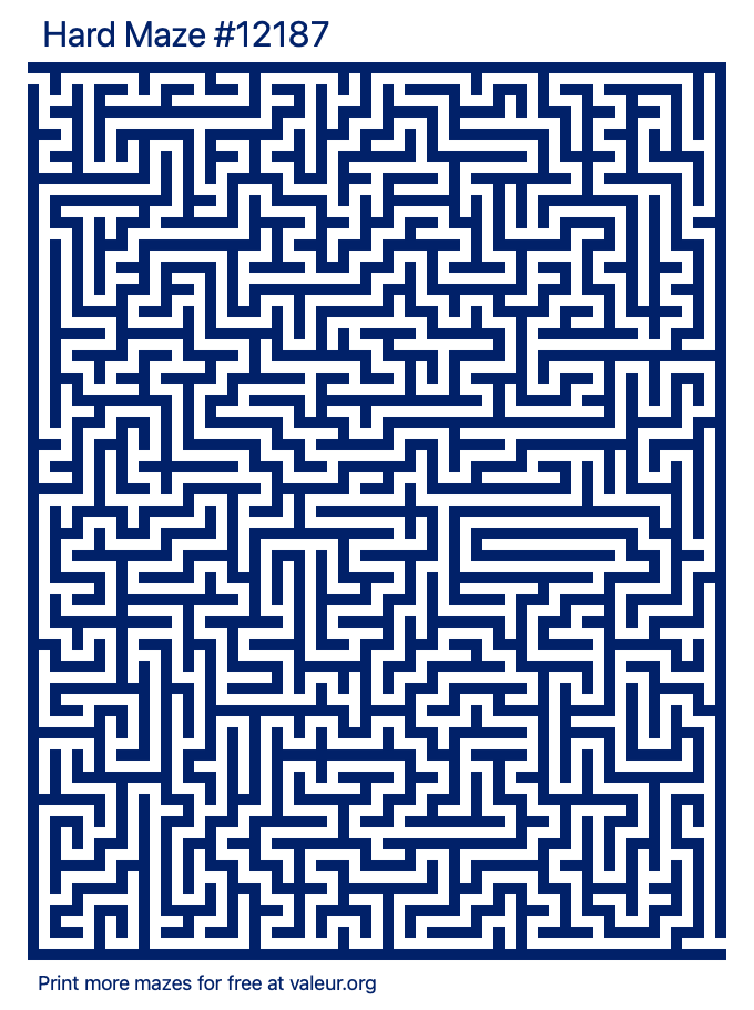 Free Printable Hard Maze number 12187