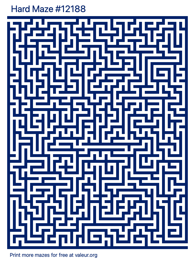 Free Printable Hard Maze number 12188