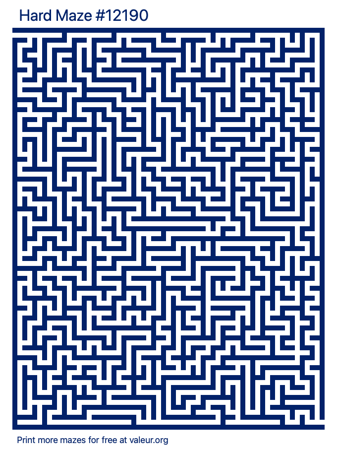 Free Printable Hard Maze number 12190