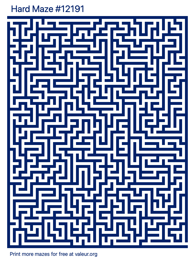 Free Printable Hard Maze number 12191