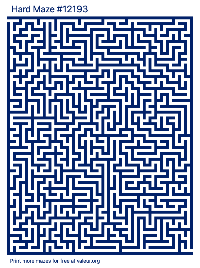 Free Printable Hard Maze number 12193