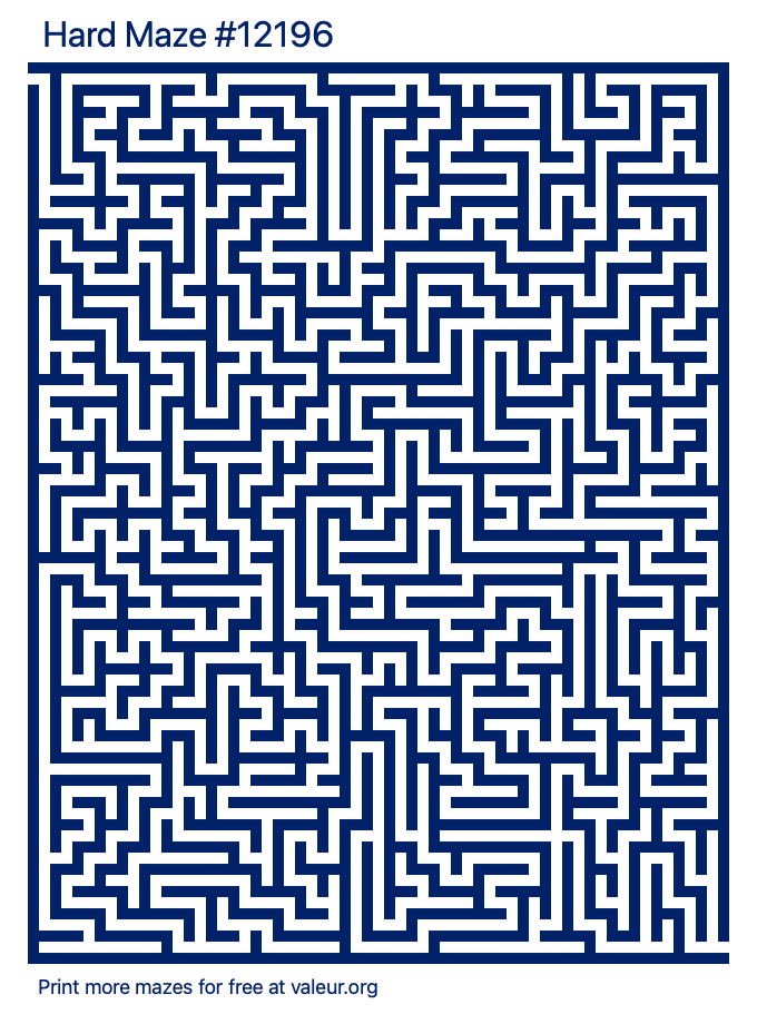 Free Printable Hard Maze number 12196