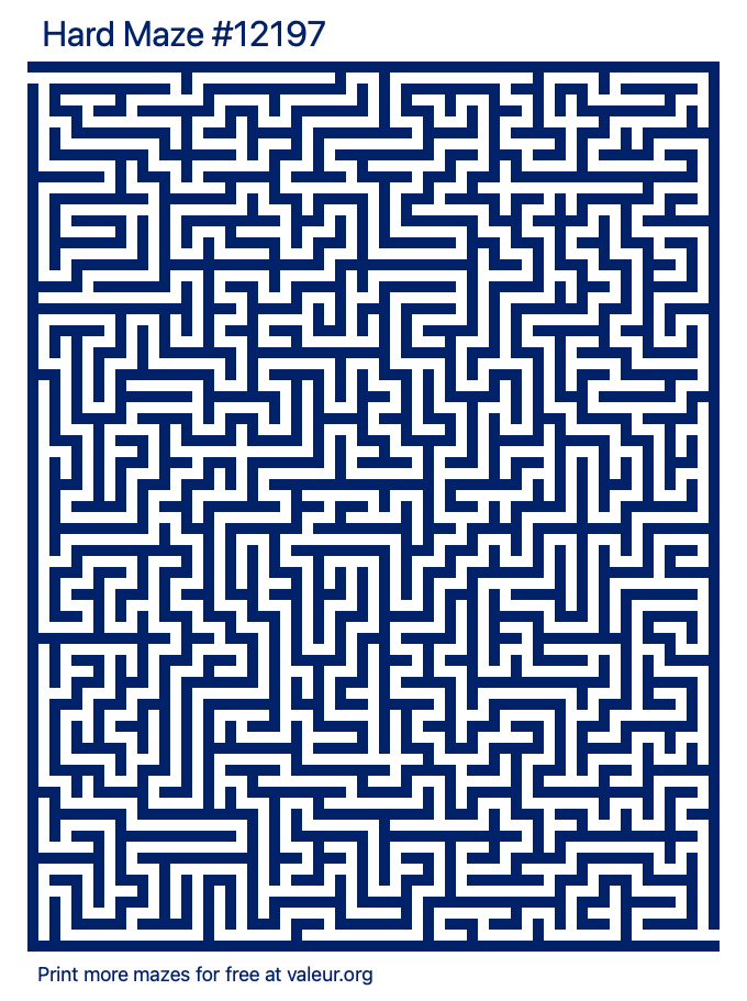 Free Printable Hard Maze number 12197