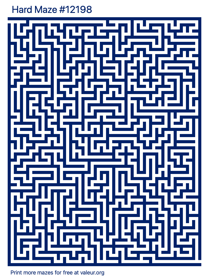 Free Printable Hard Maze number 12198