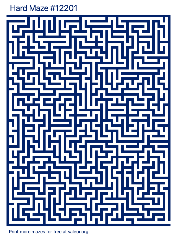Free Printable Hard Maze number 12201