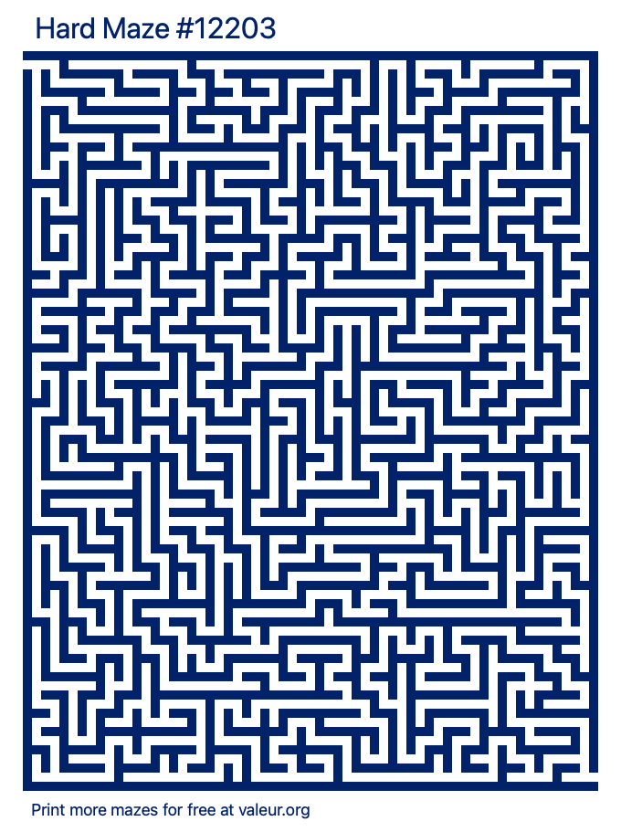 Free Printable Hard Maze number 12203