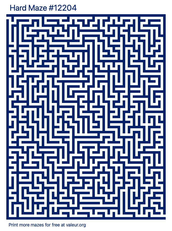 Free Printable Hard Maze number 12204