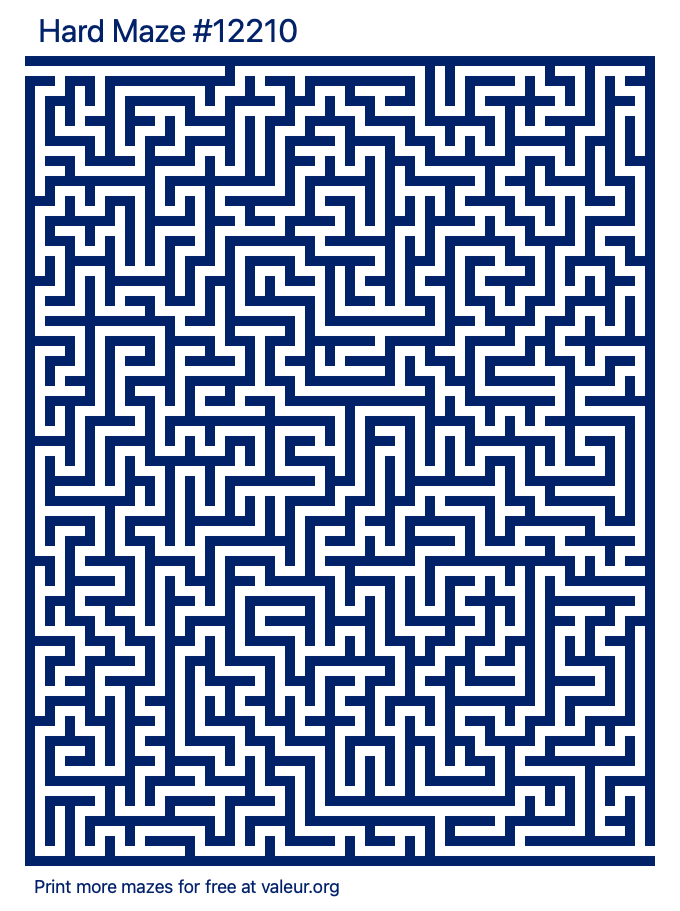 Free Printable Hard Maze number 12210