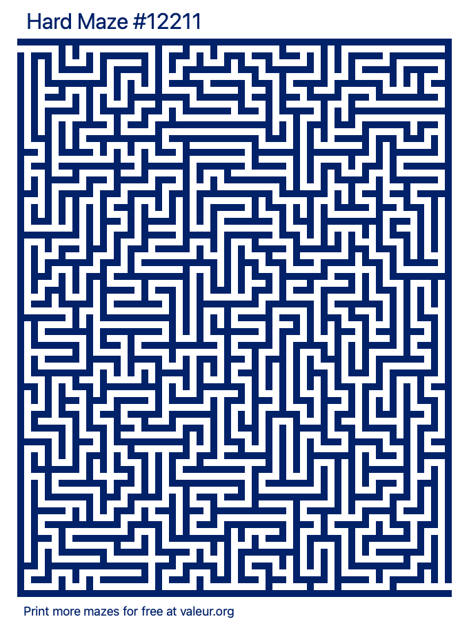 Free Printable Hard Maze number 12211