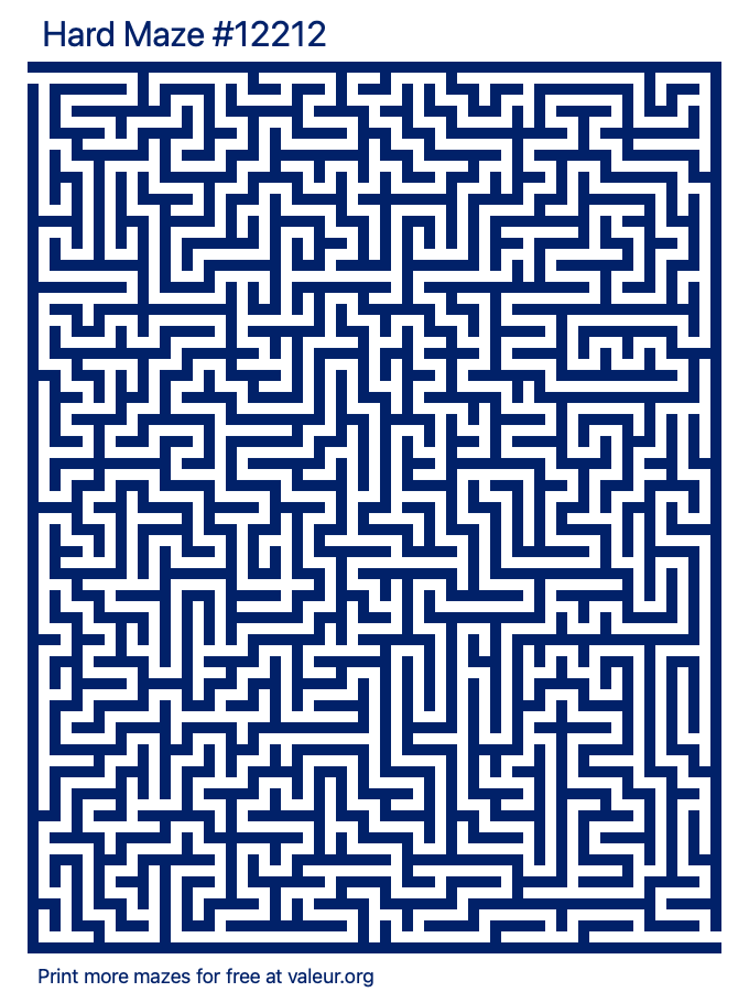 Free Printable Hard Maze number 12212