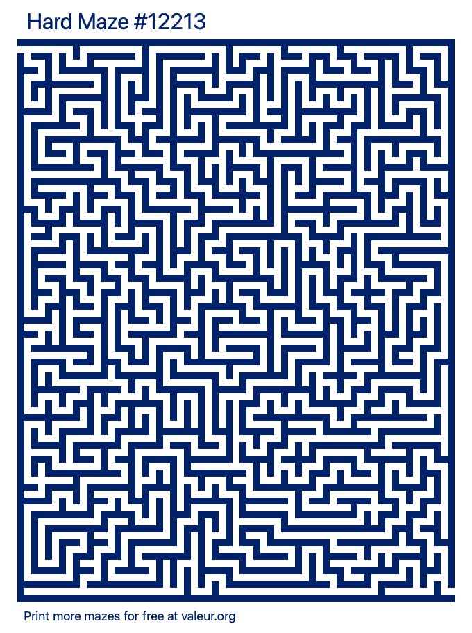 Free Printable Hard Maze number 12213