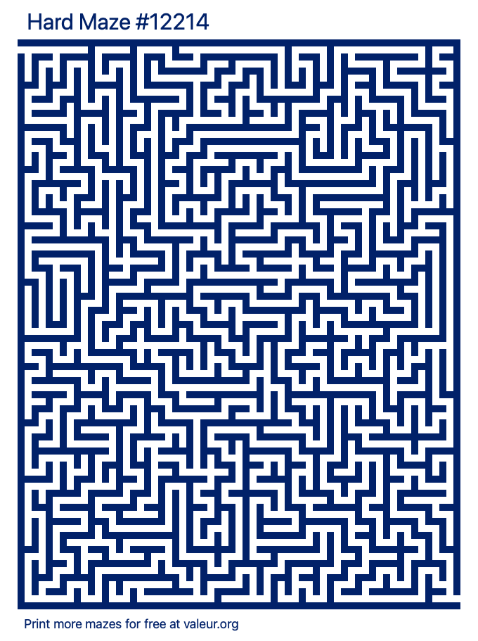 Free Printable Hard Maze number 12214
