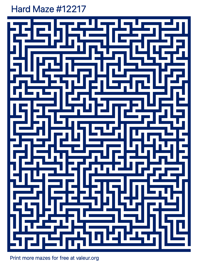 Free Printable Hard Maze number 12217