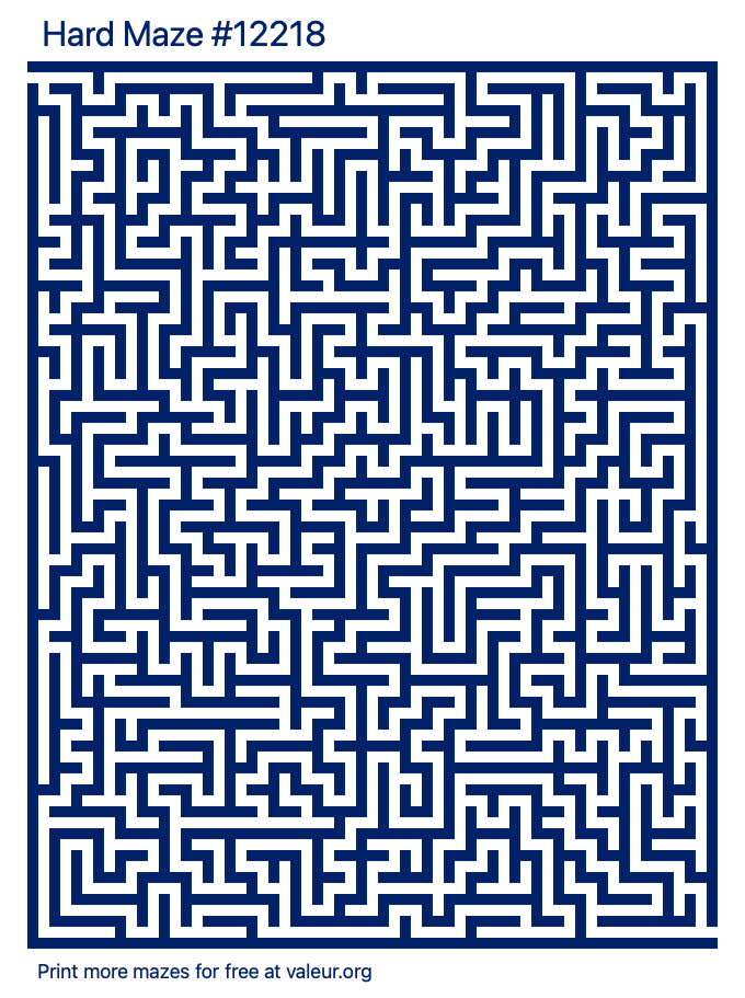 Free Printable Hard Maze number 12218