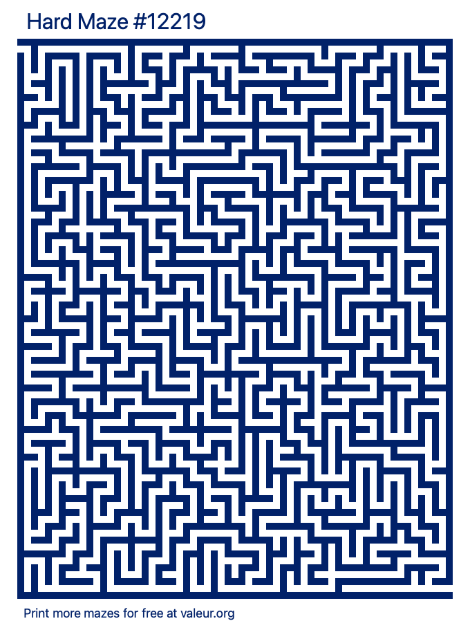Free Printable Hard Maze number 12219