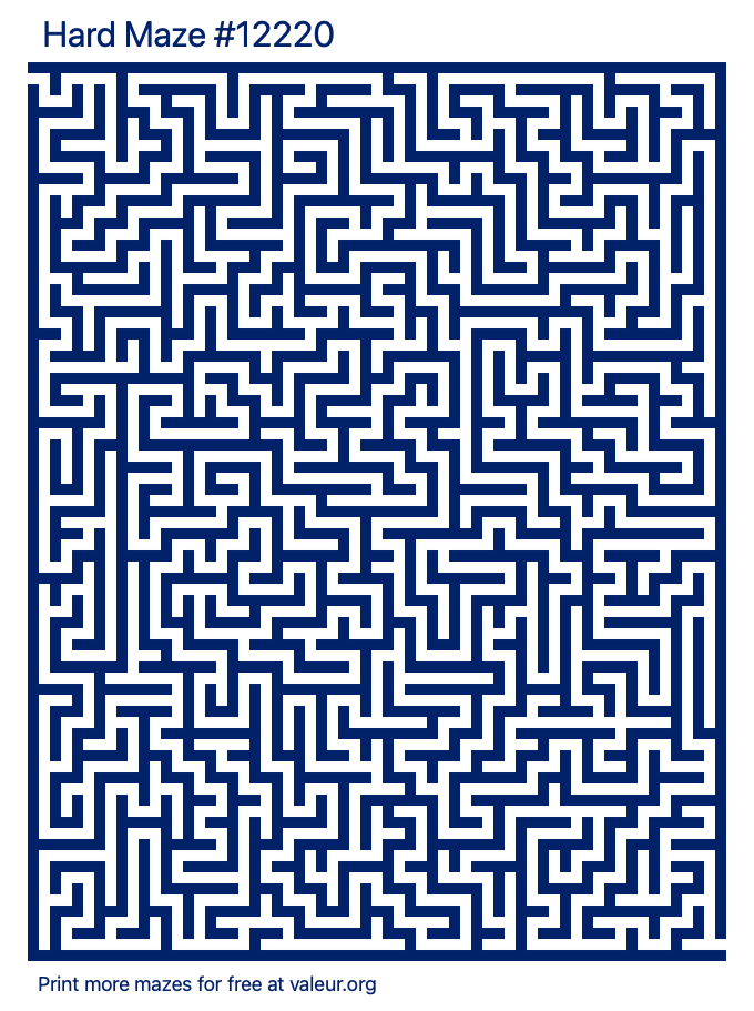 Free Printable Hard Maze number 12220