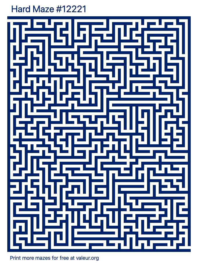 Free Printable Hard Maze number 12221